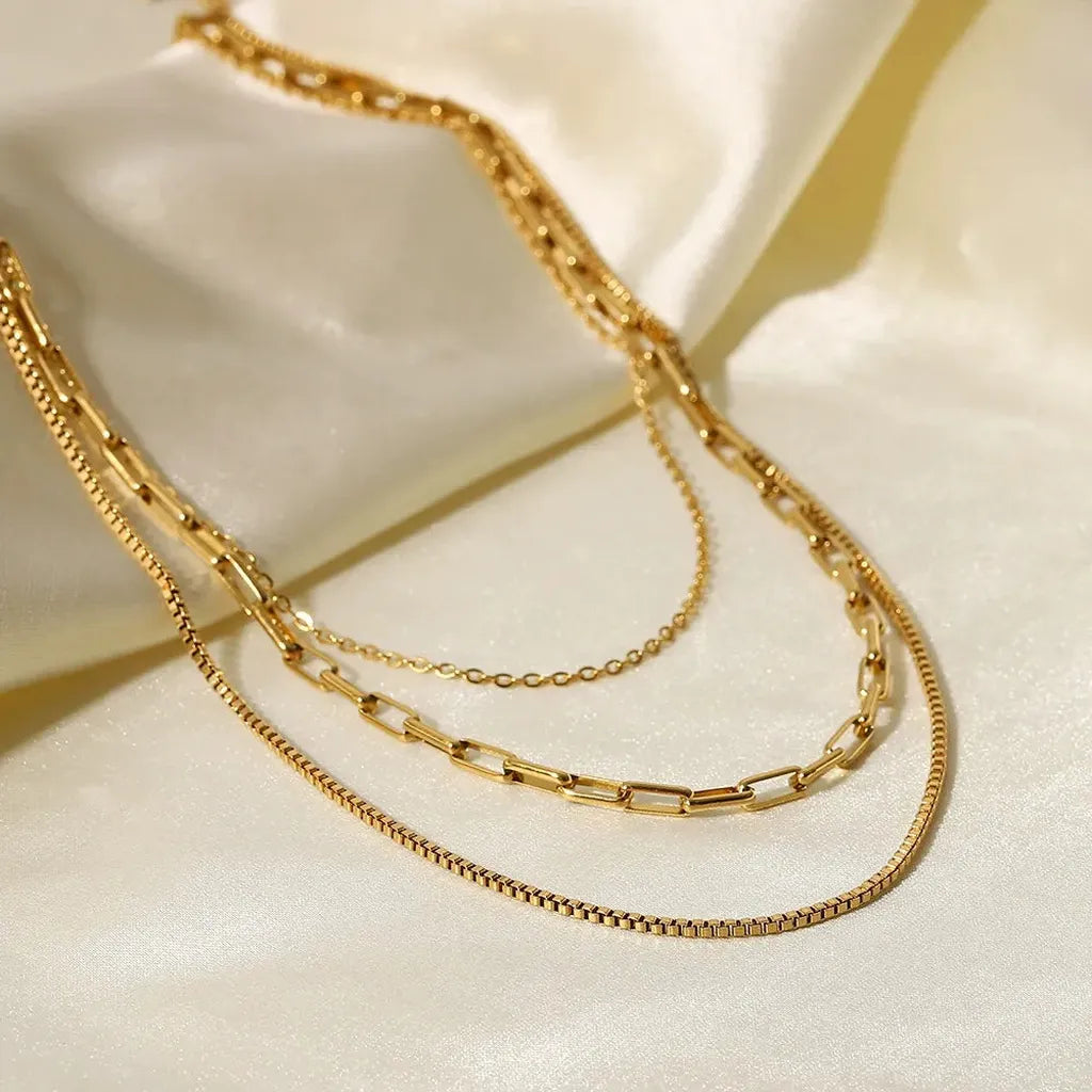 Triple-Layer Necklace in Stainless Steel