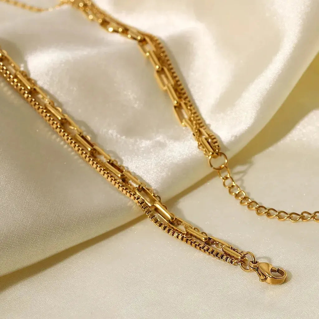Triple-Layer Necklace in Stainless Steel