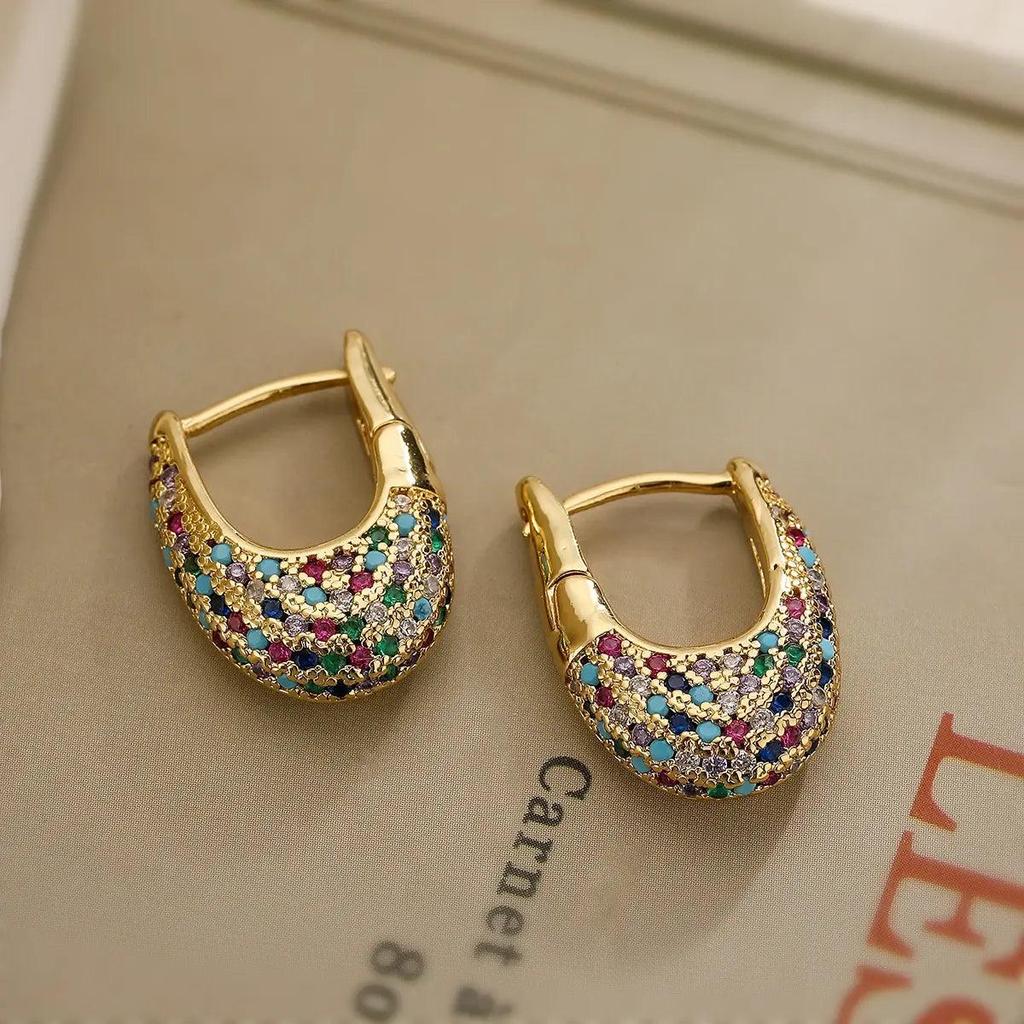 Elegant Colourful Earrings with Crystals