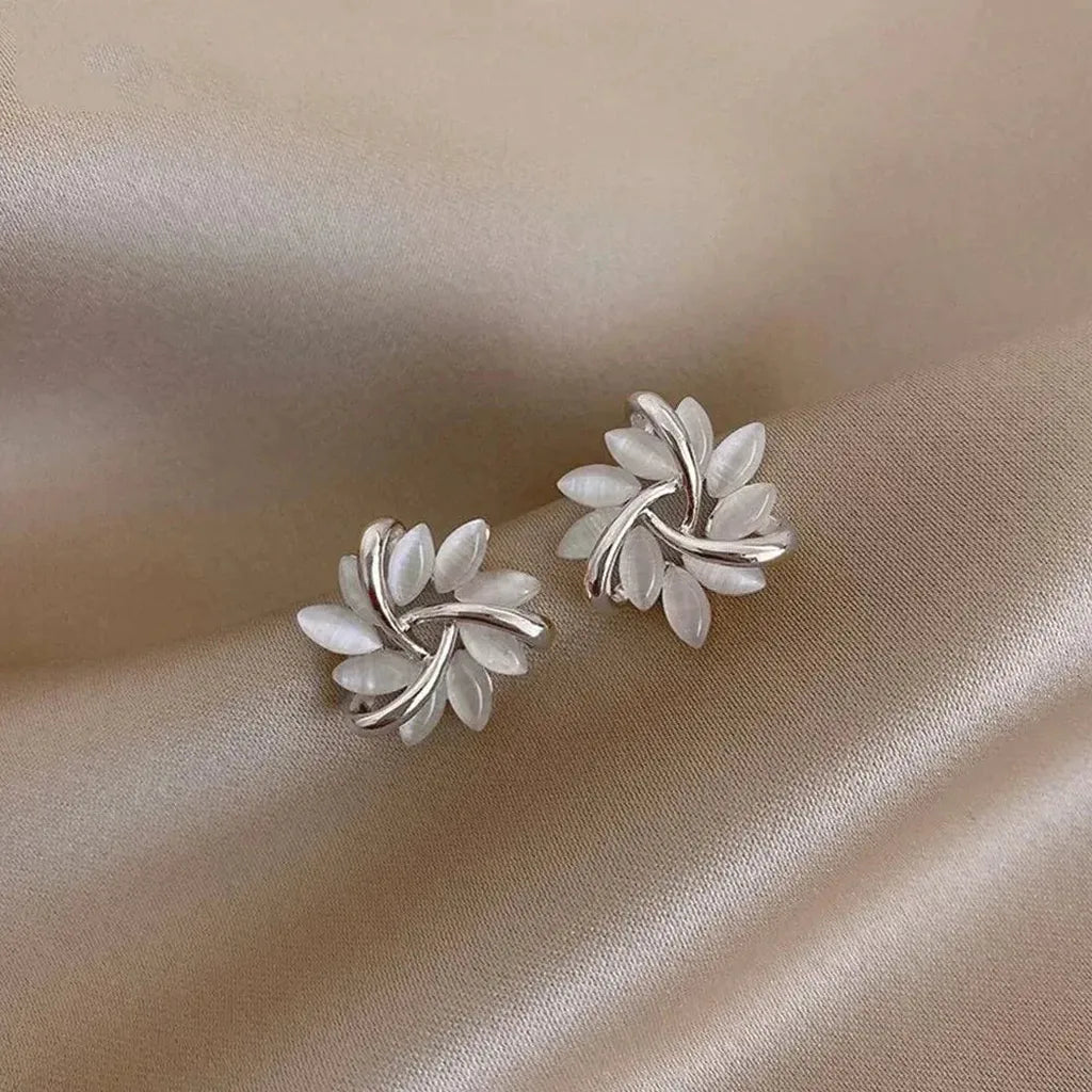 Earrings with Opal Blossoms in Gold