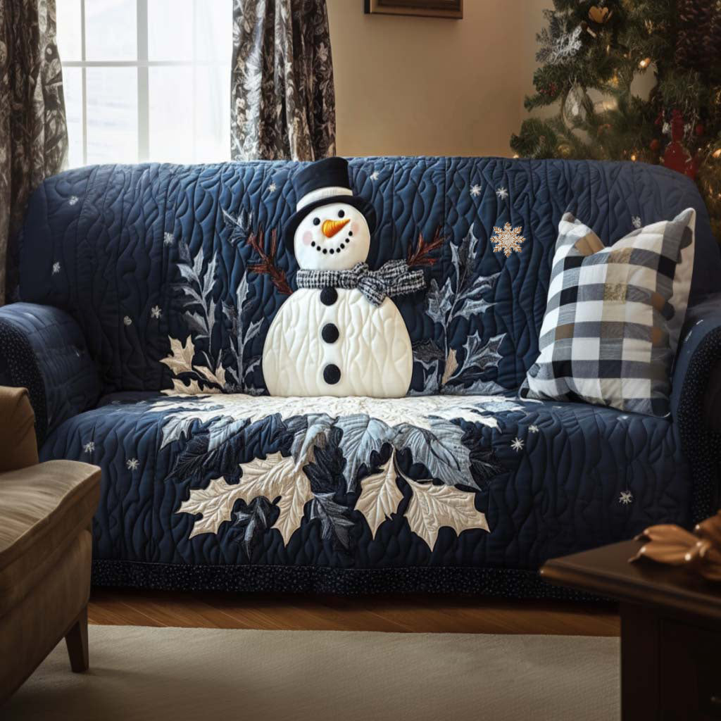 Quilted Sofa Cover with Christmas Elf