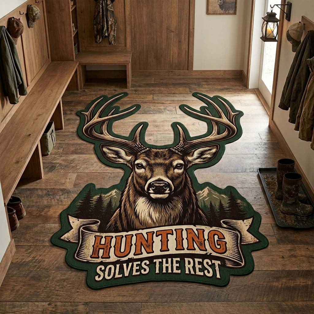 Shaped Rug – Antler Emerald