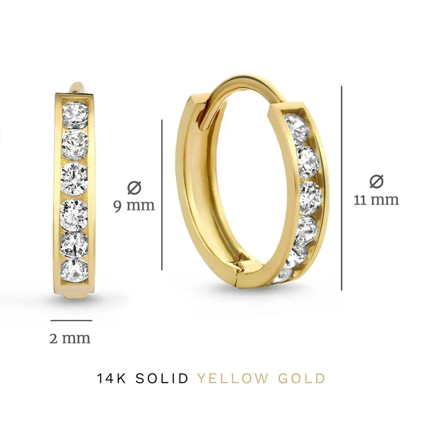 Earring Set “Dara” with Stones | Gold