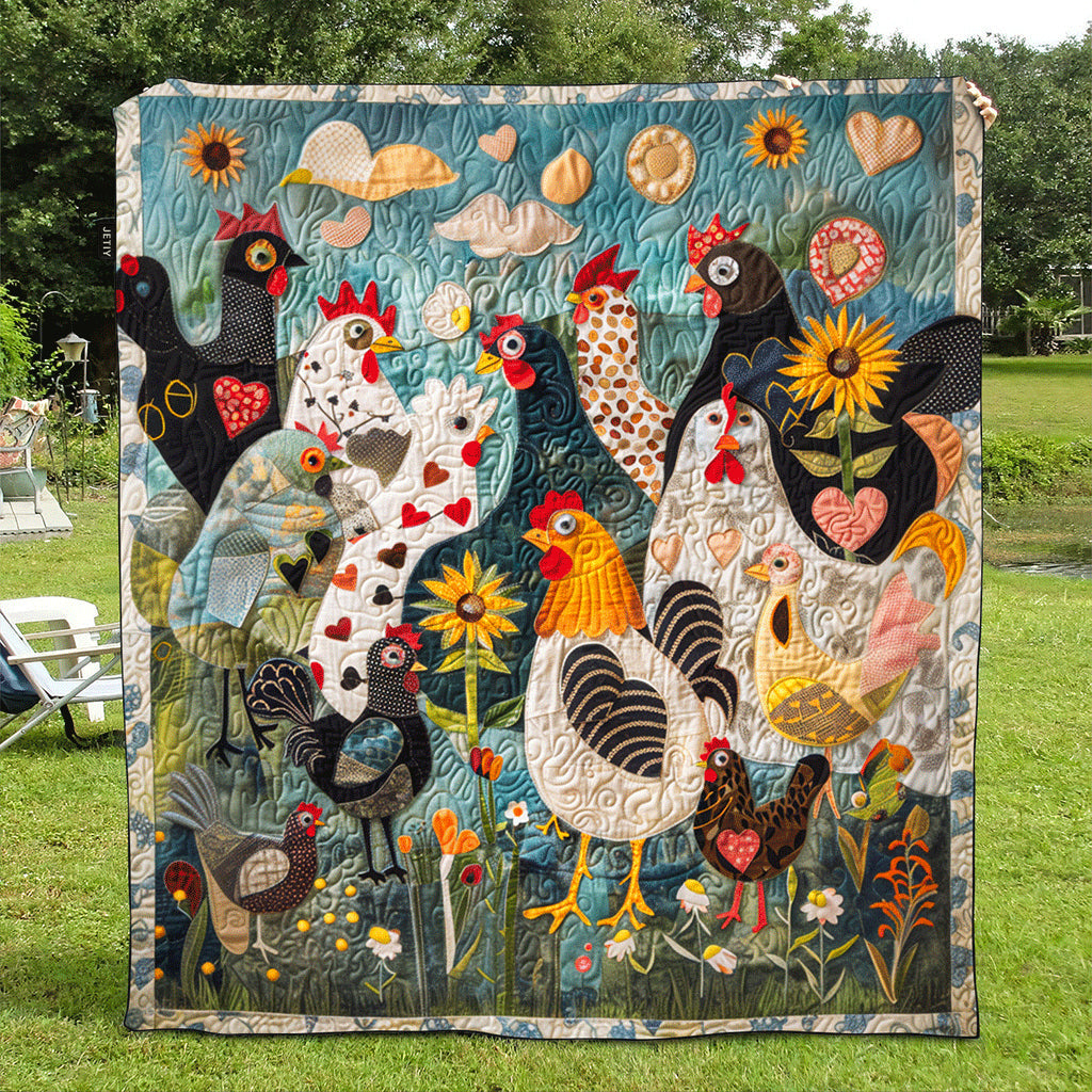 Quilted Blanket – Feathered Garden