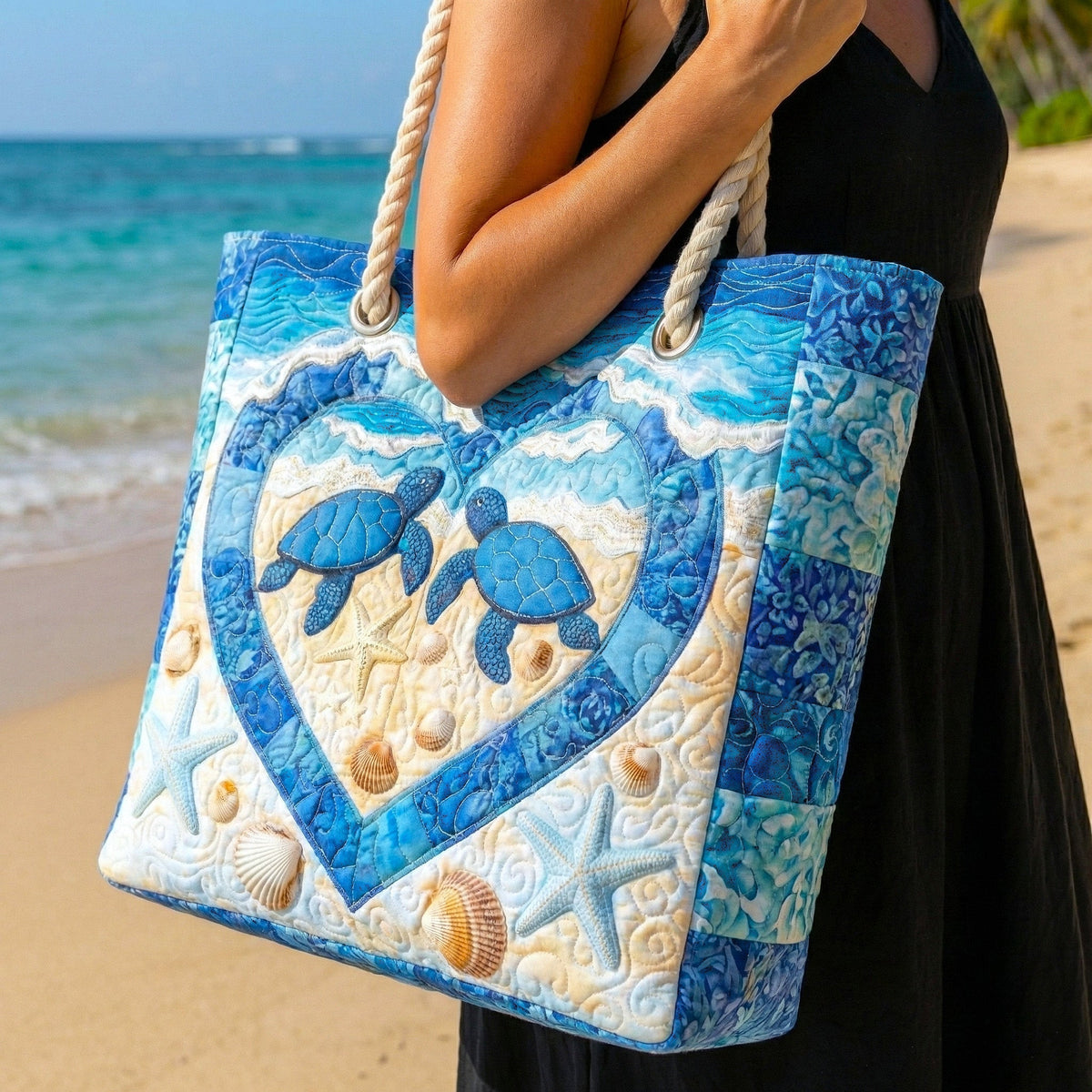 Handmade Beach Bag | Turtle Calm