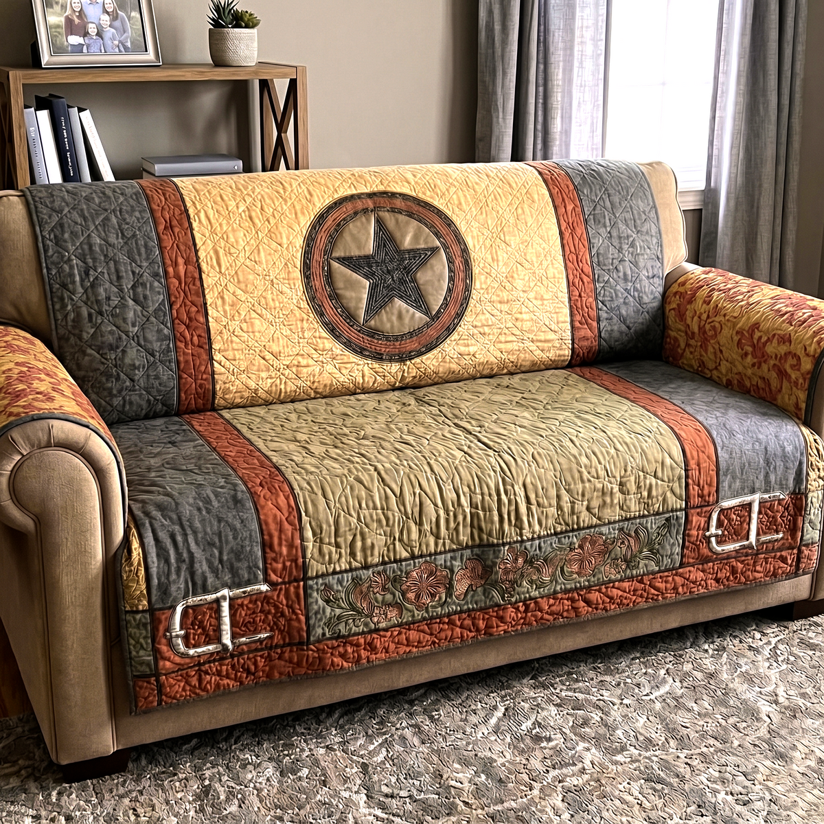 Quilted Sofa Cover with Texan Star