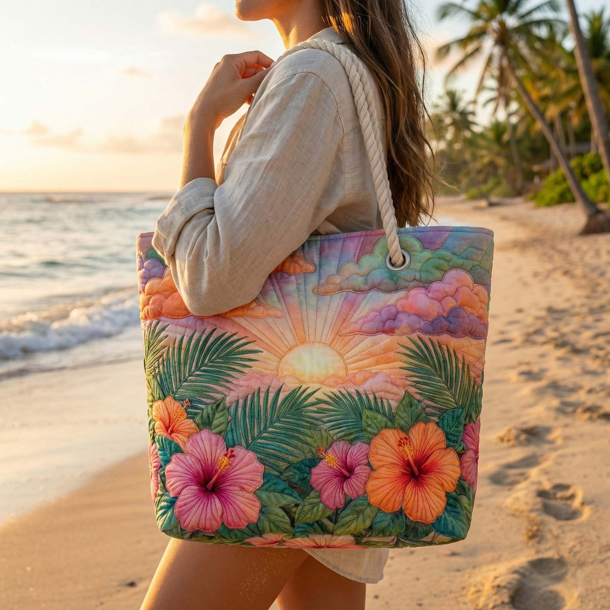 Handmade Beach Bag | Tropical Morning