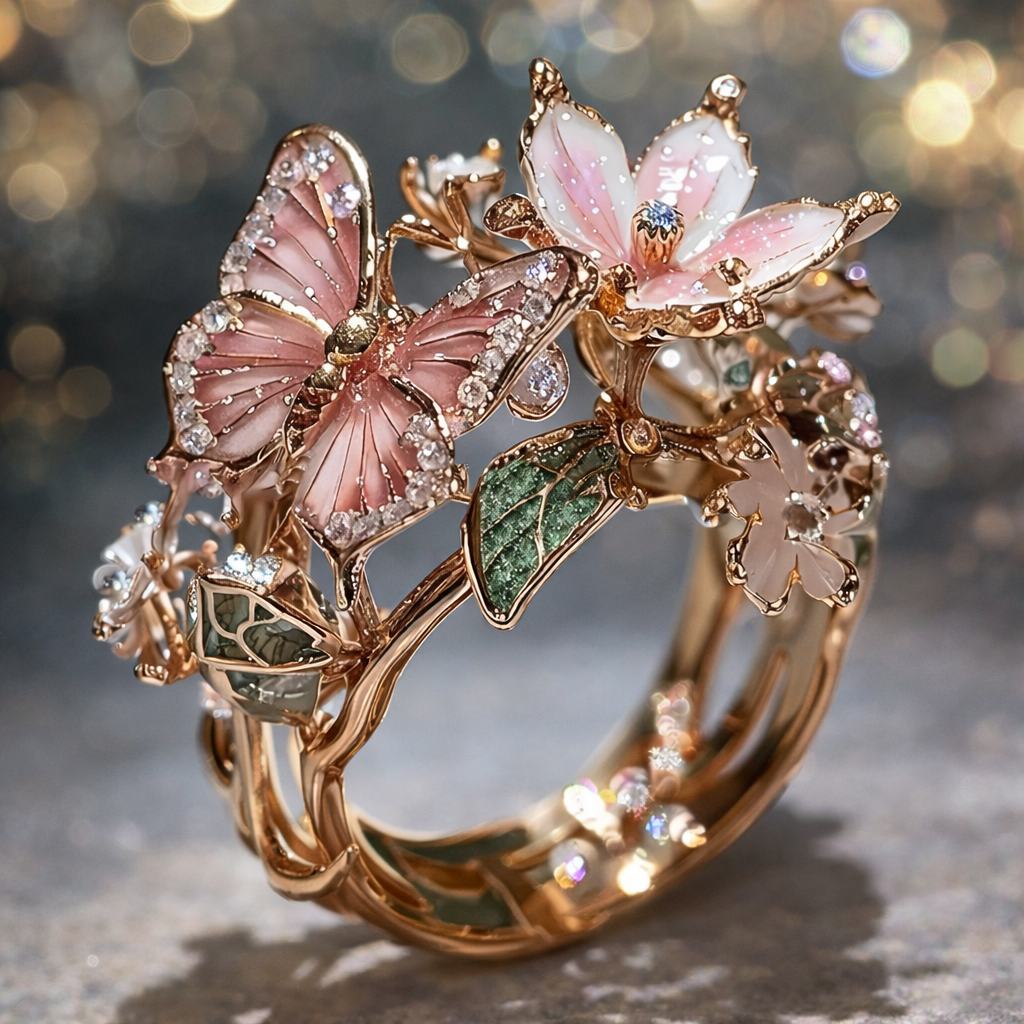 Shiny Butterfly Ring with Zirconia