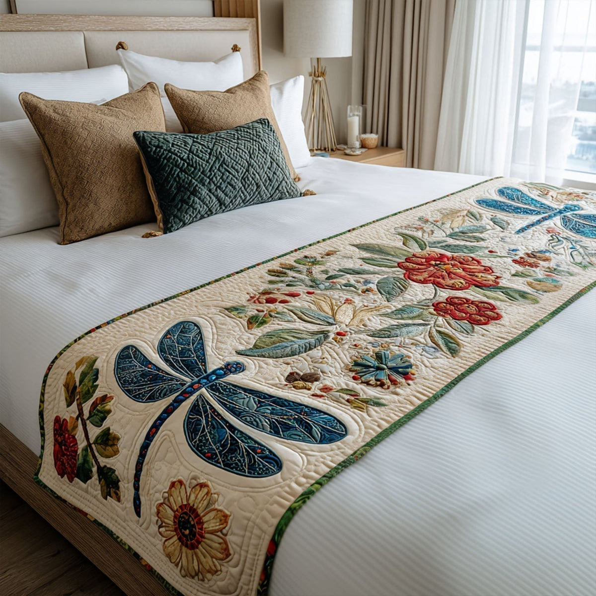 Quilted Bed Runner – Glistening Flight