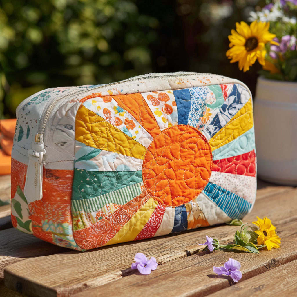 Quilted Makeup Bag with Golden Ray