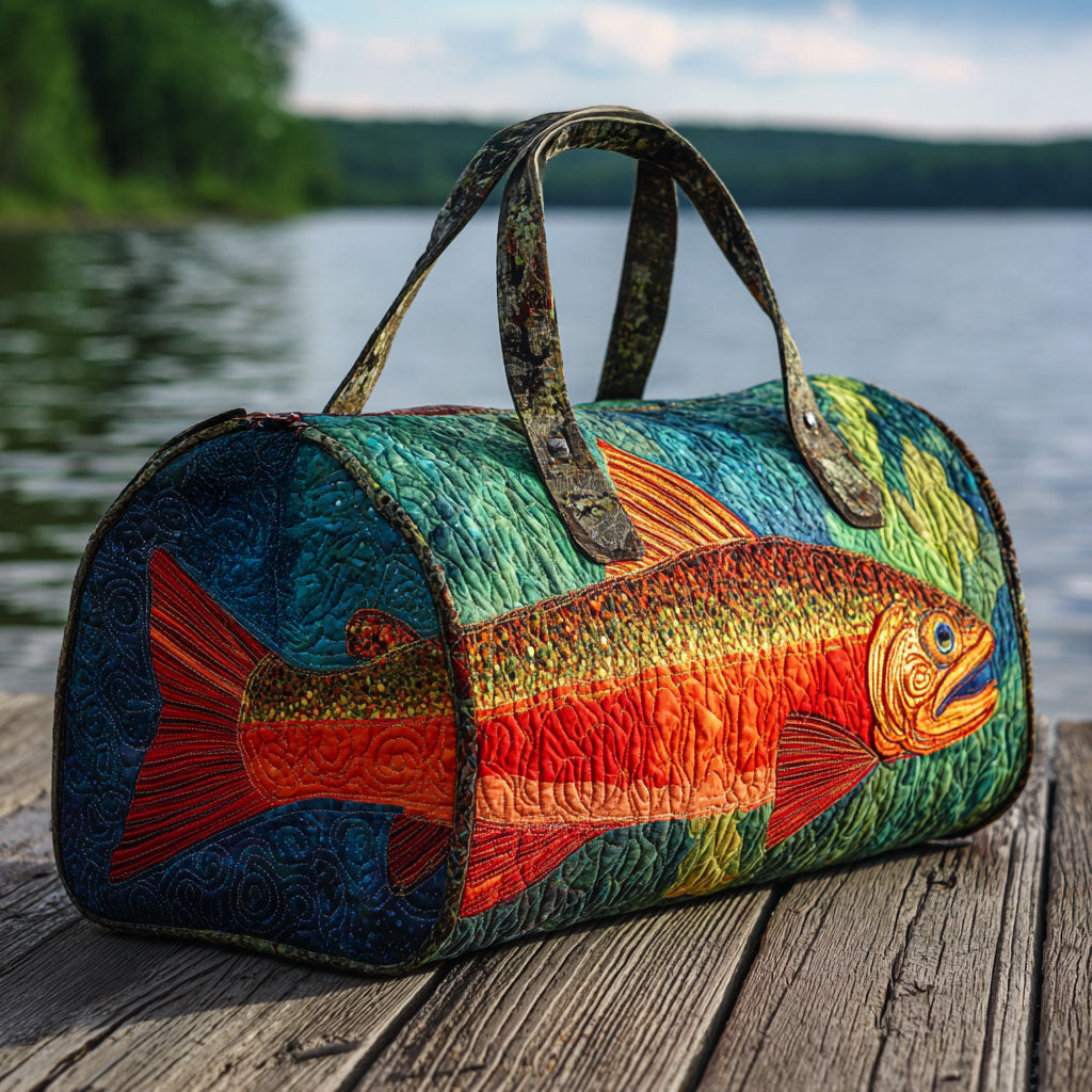 Quilted Travel Bag – Gold Trout