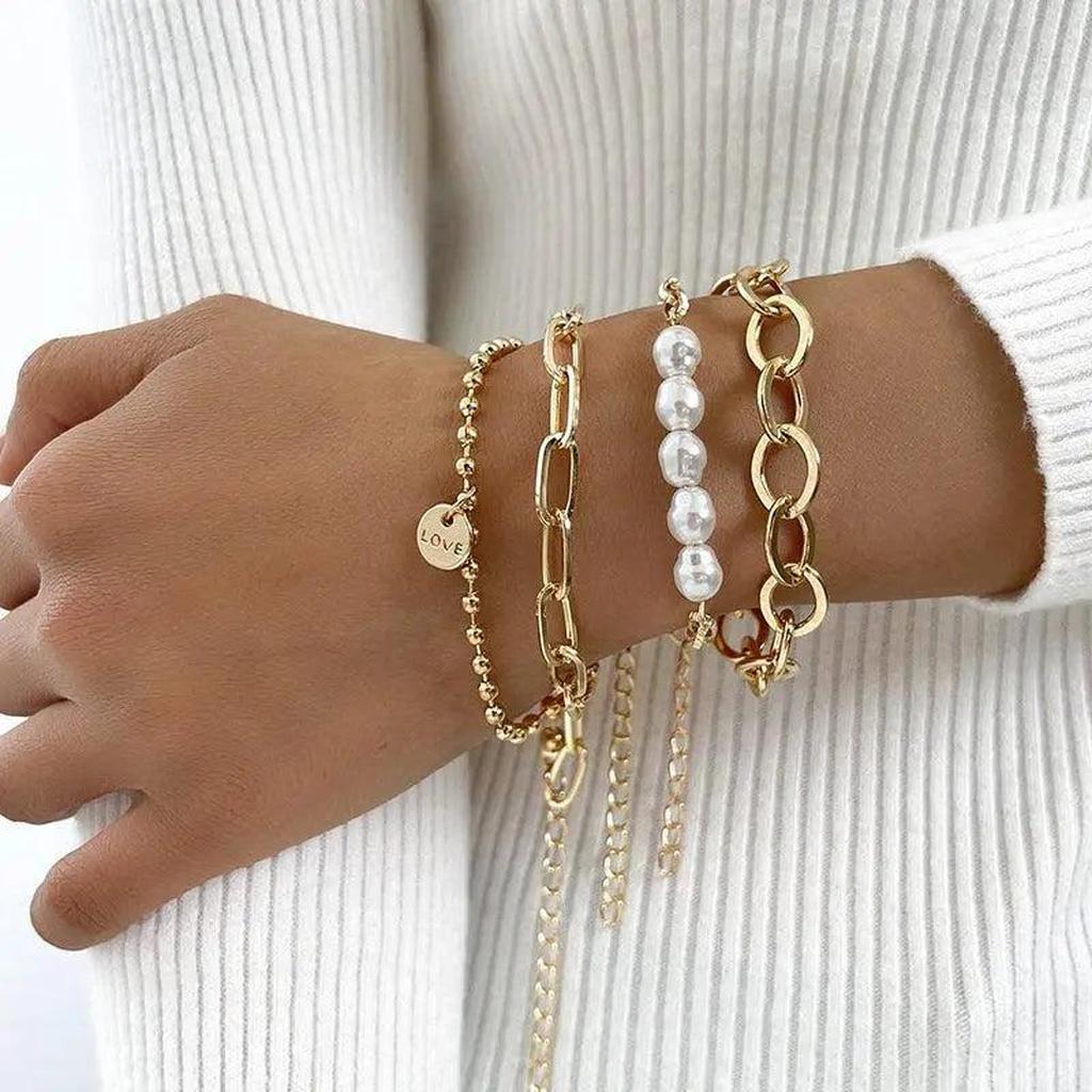 Gold Bracelets with Daisies