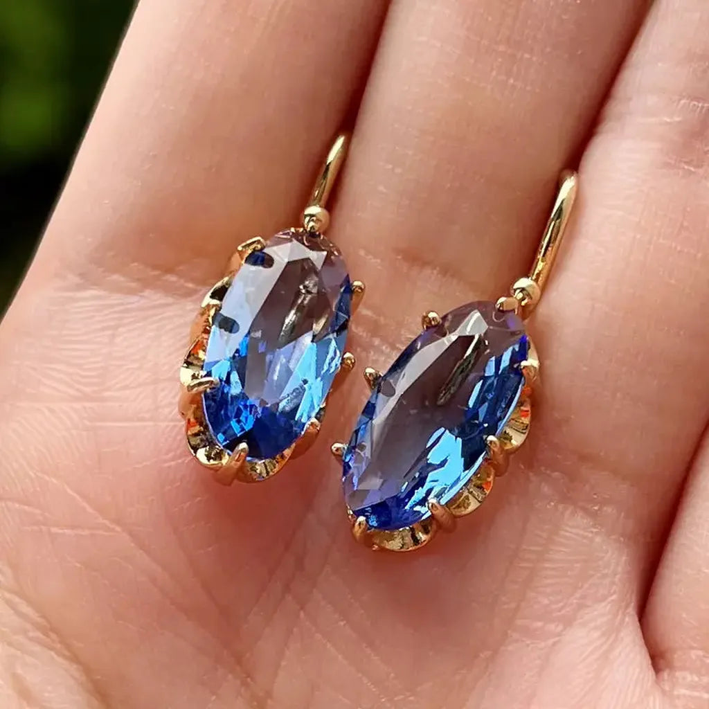 Blue Blossom Earrings | Gold