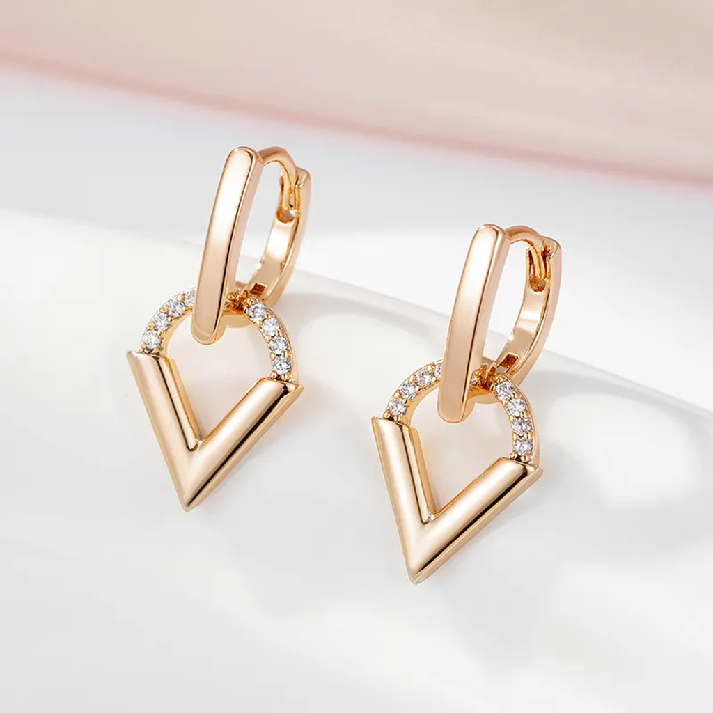 Gold Triangular Earrings