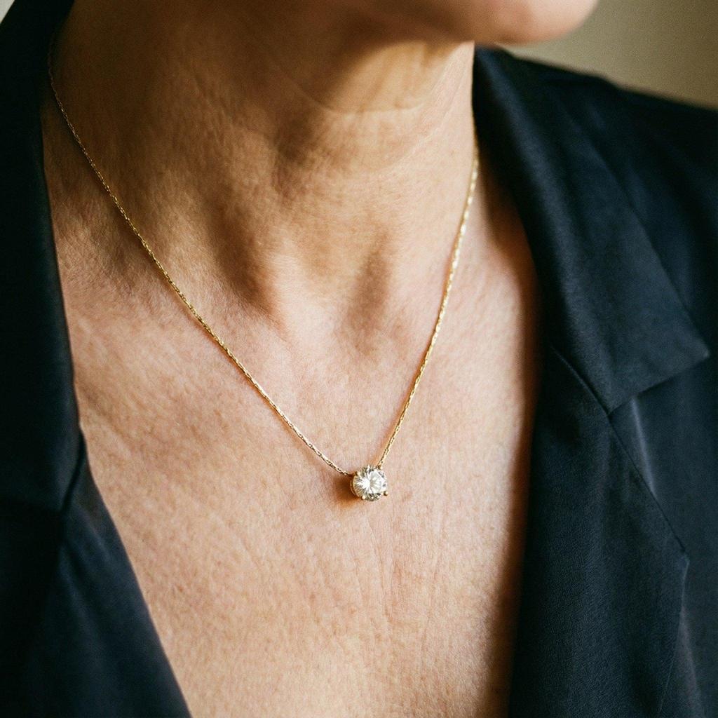 Gold Necklace with Zirconia