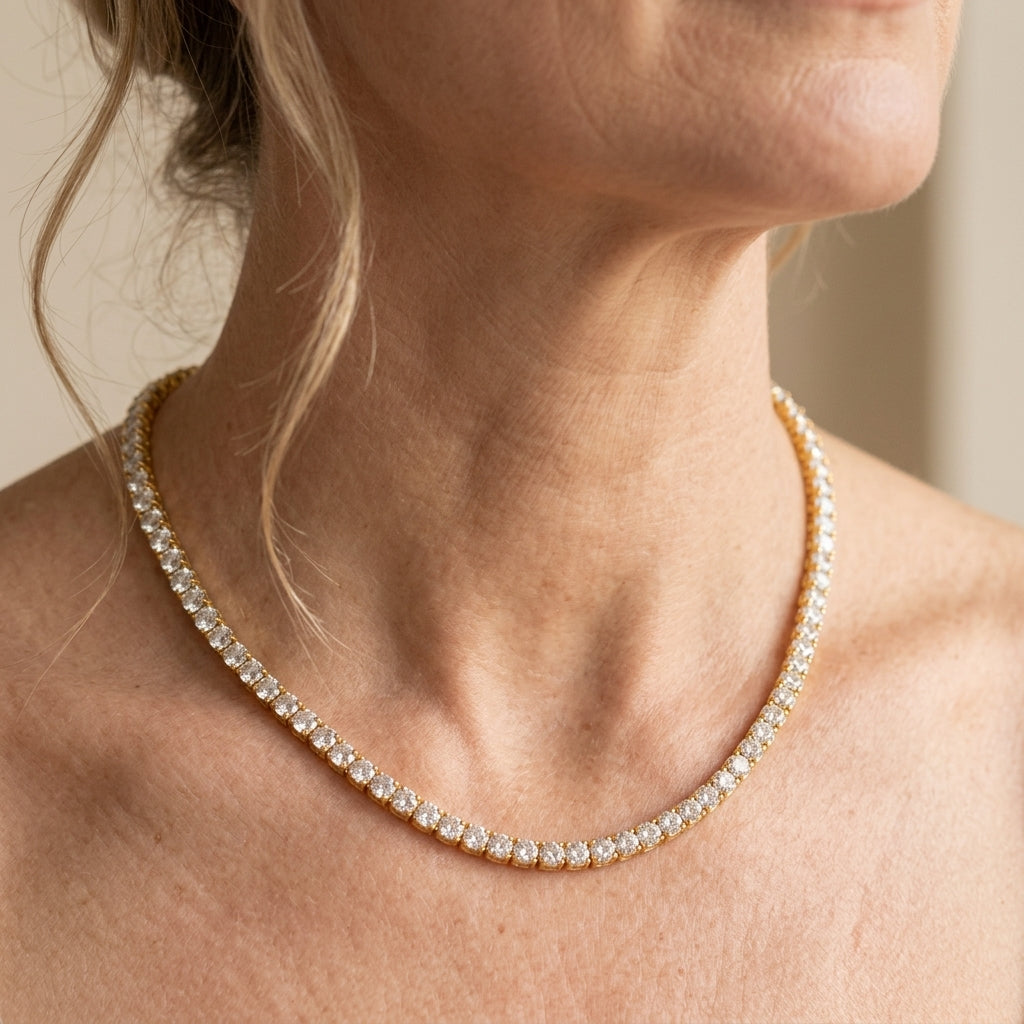 Gold Tennis Necklace