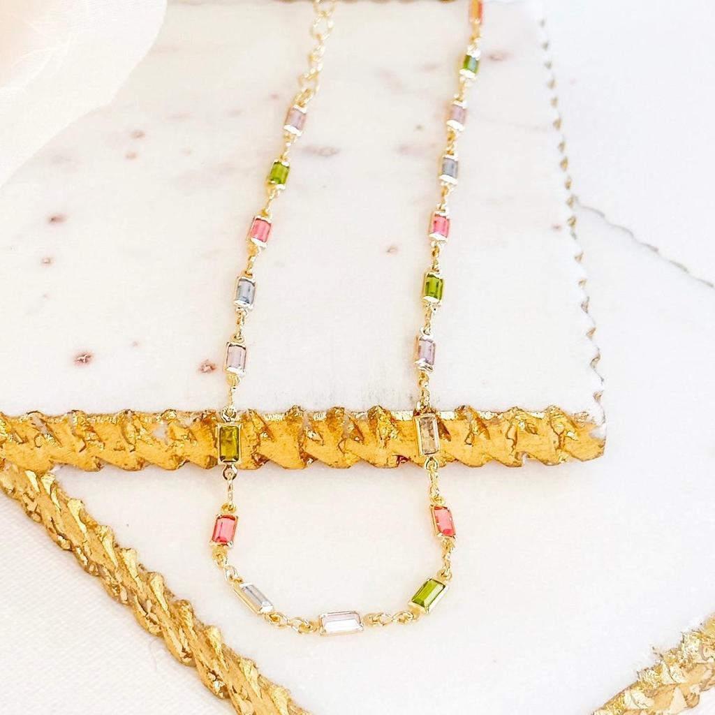 Isabella Necklace with Colourful Zirconia