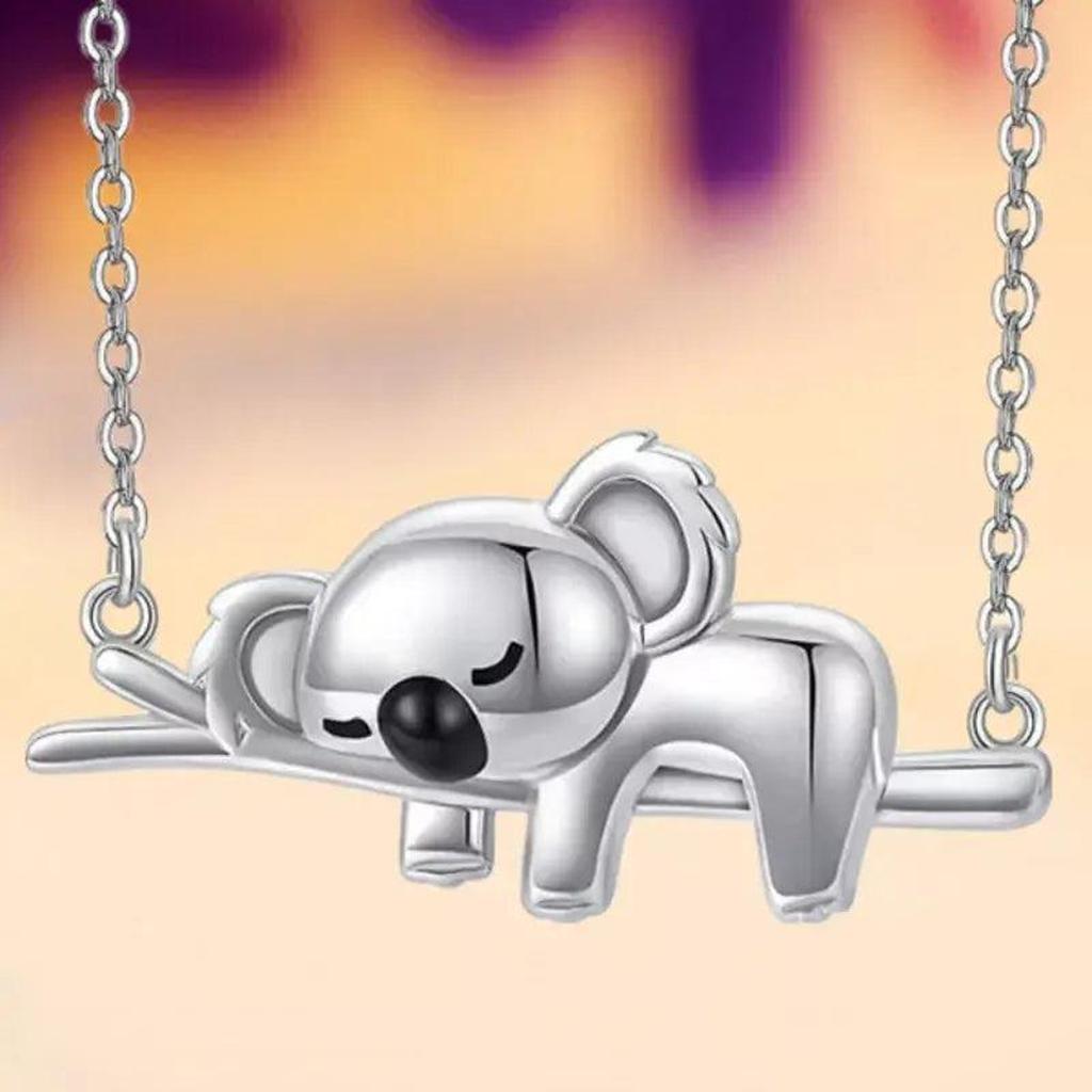 Necklace with Koala in White Gold