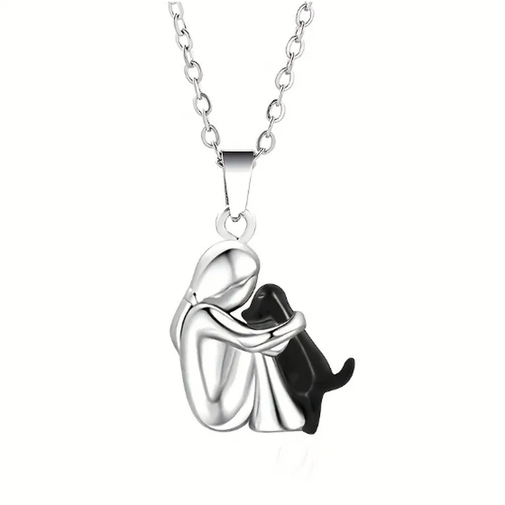 Necklace “Girl Hugs Dog”
