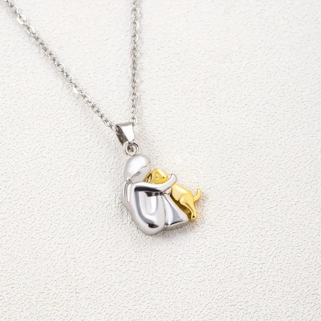 Necklace “Girl Hugs Dog”