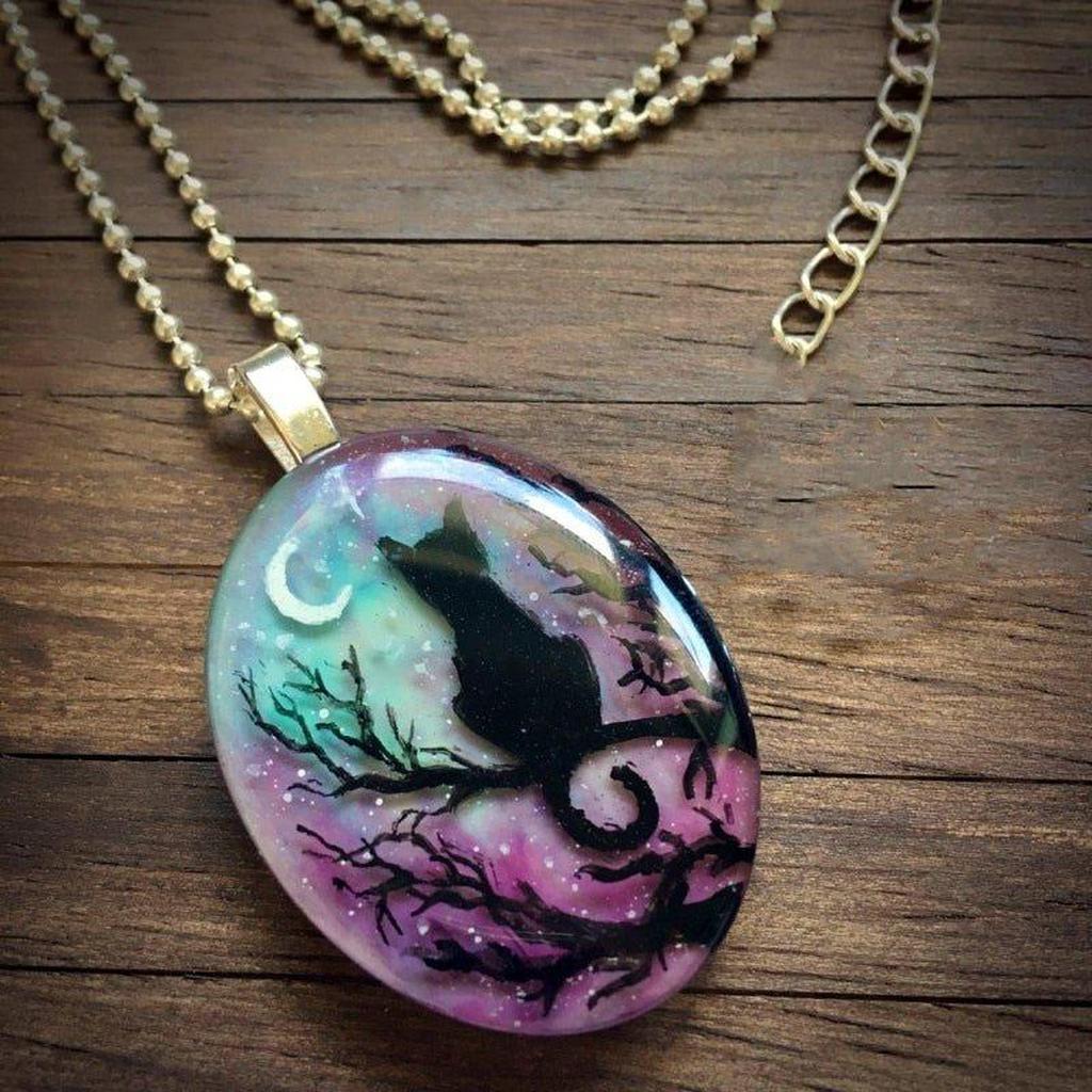Necklace with Enchanted Tomcat “The Starry Night”