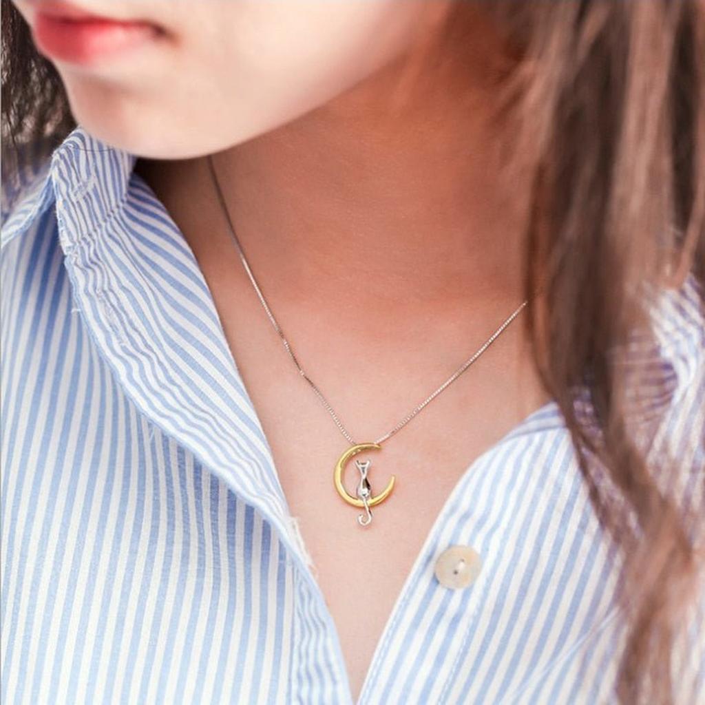 Necklace with Moon and Cat