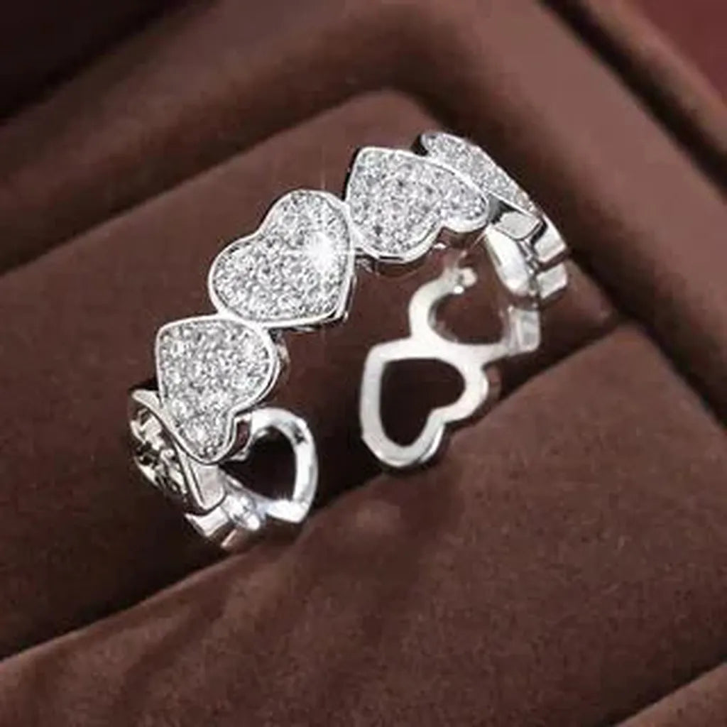 Heart Rings in Crystal