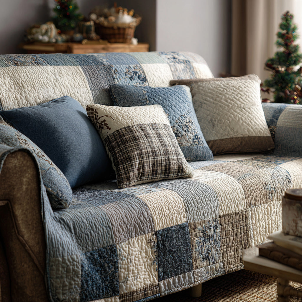 Quilted Sofa Cover in Country House Style