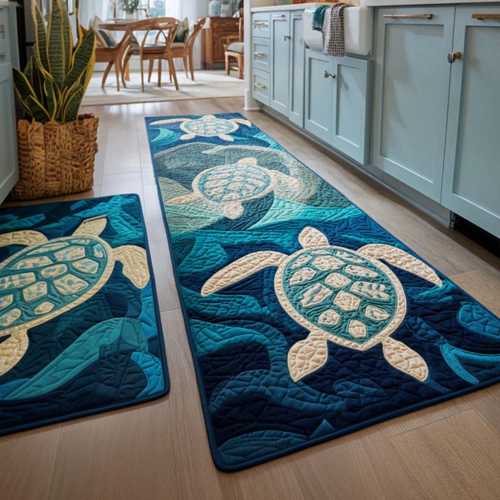 Non-Slip Kitchen Rug with Tropical Atmosphere