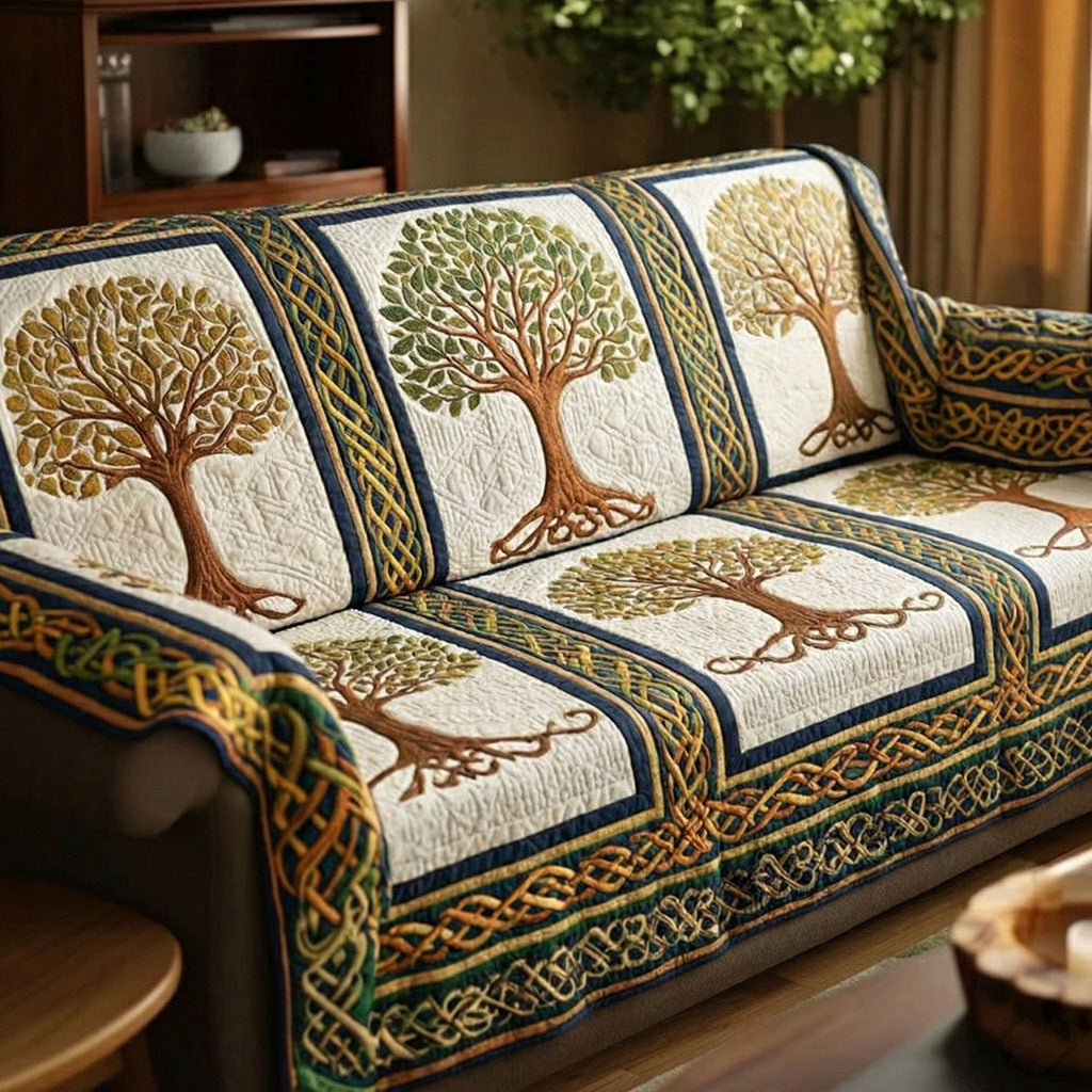 Quilted Sofa Cover – with Tree of Life