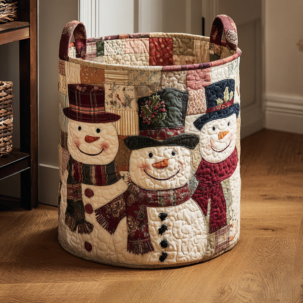 Quilted Laundry Basket with Dog Design