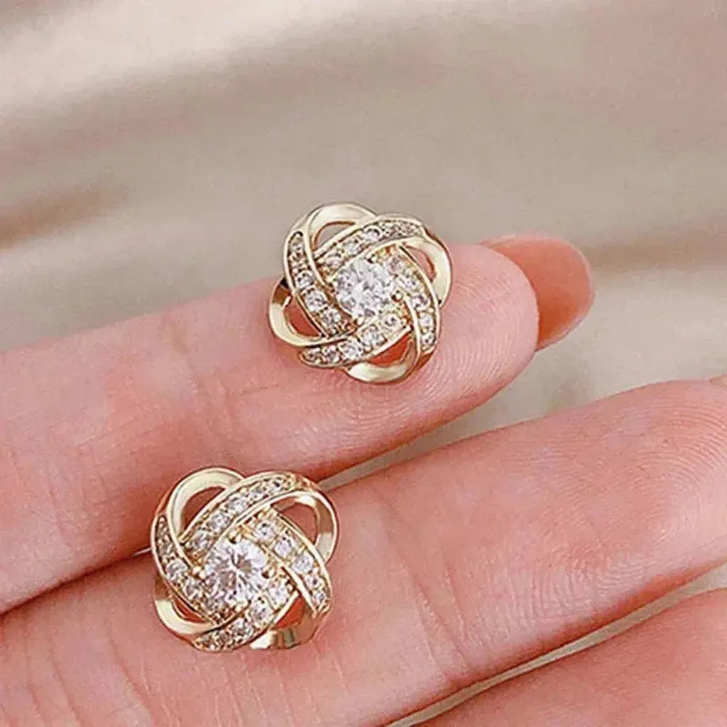 Cross Earrings with Floral Pattern