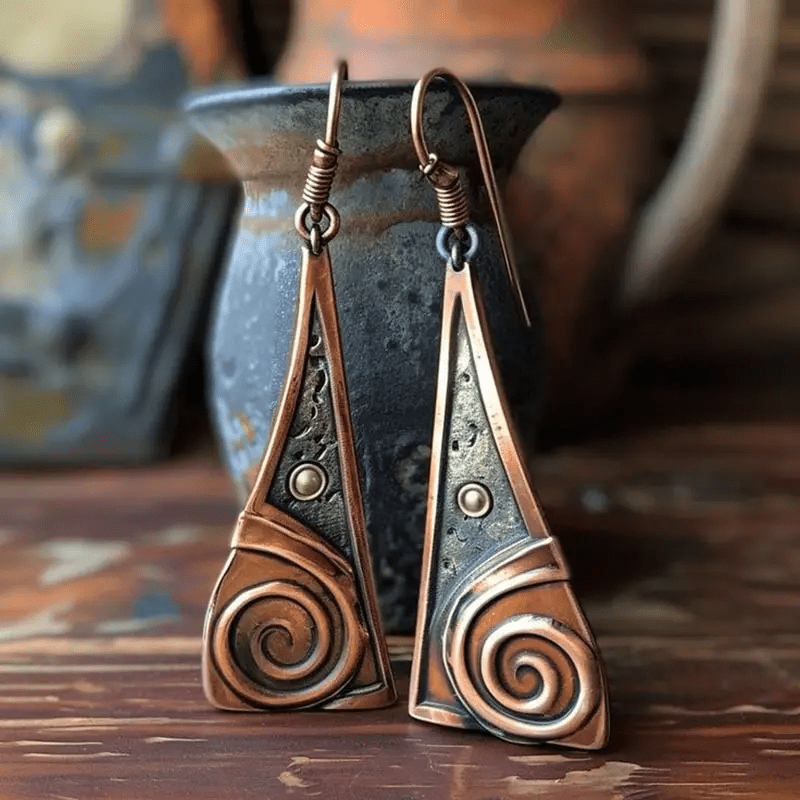 Copper Earrings “Swirl”