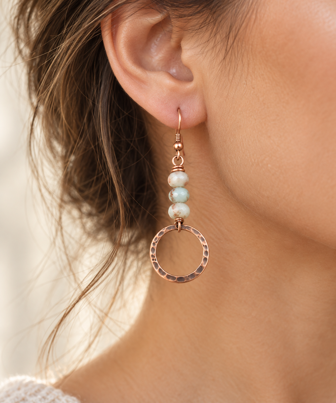 Copper Earrings “Mist Orb”