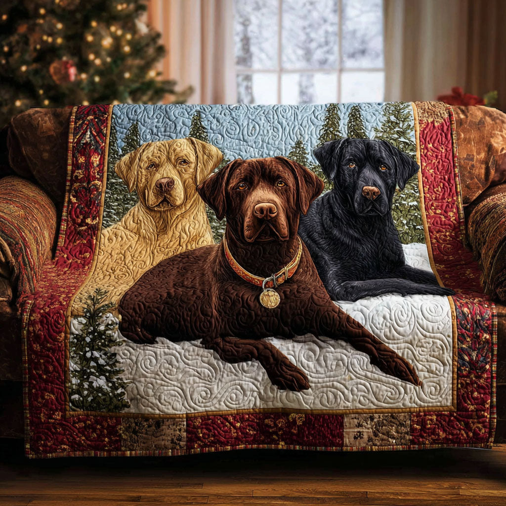 Quilted Sofa Cover with Labrador Retriever