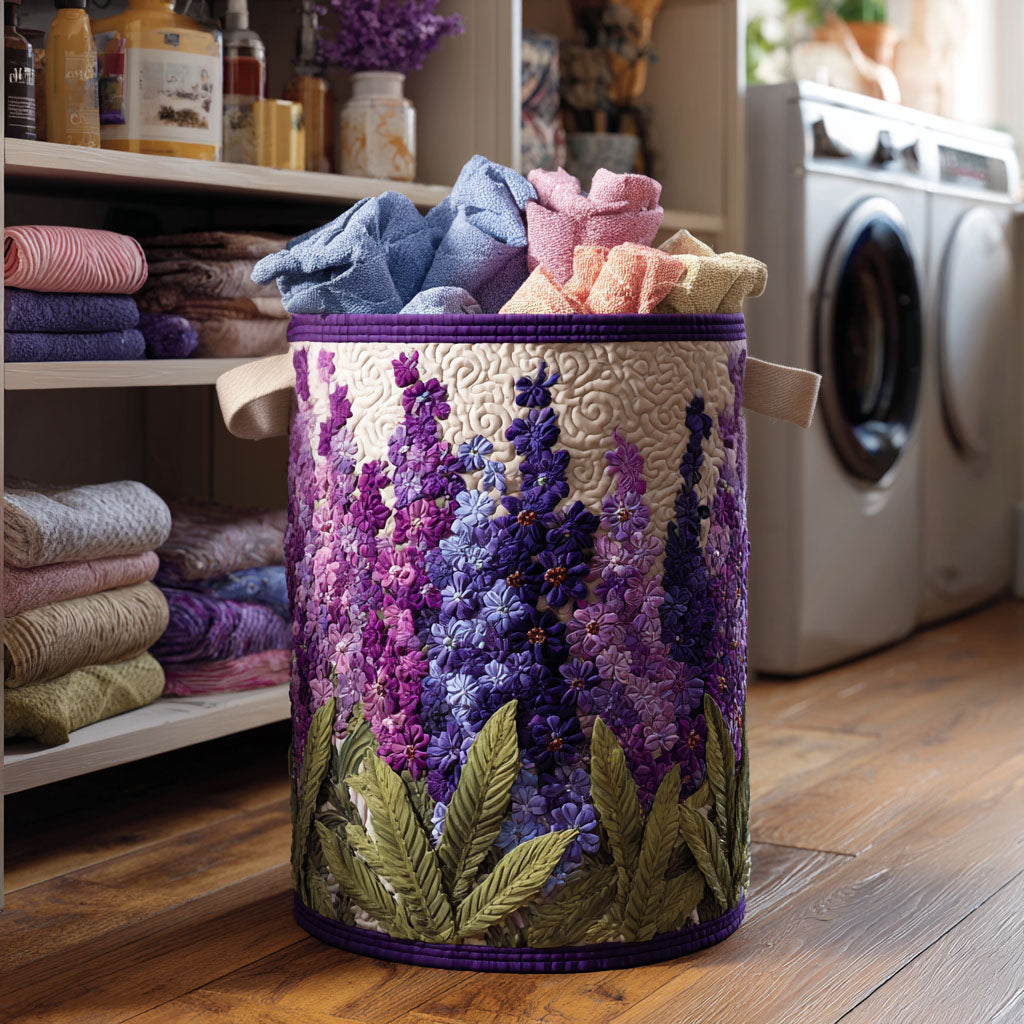 Quilted Laundry Basket with Lavender