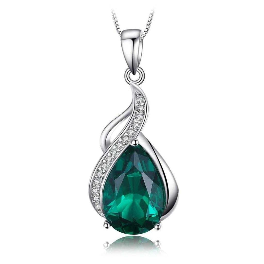 Leonia Necklace with Emerald Green Stone
