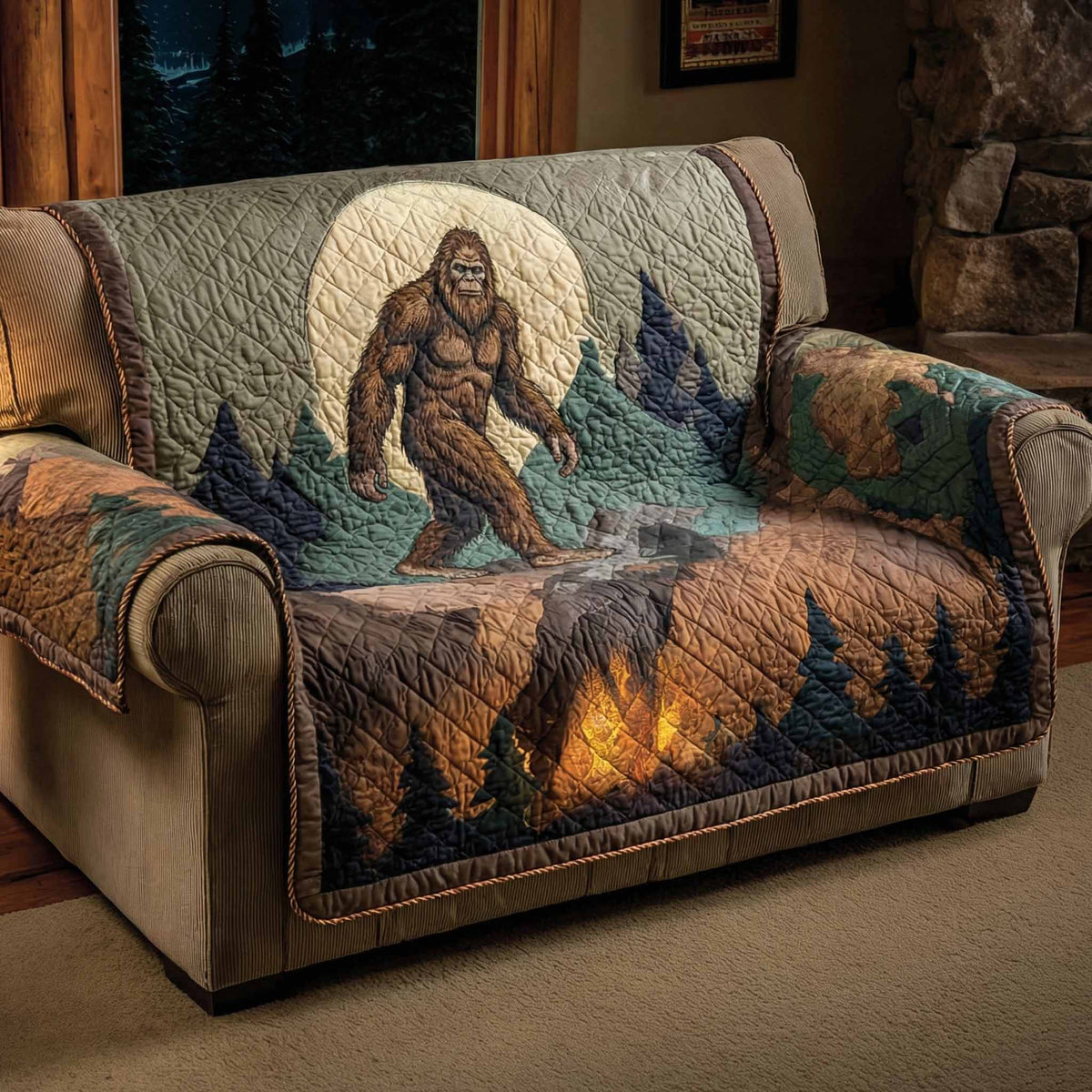 Quilted Sofa Cover – Quilted Sofa Cover with Lone Guardian