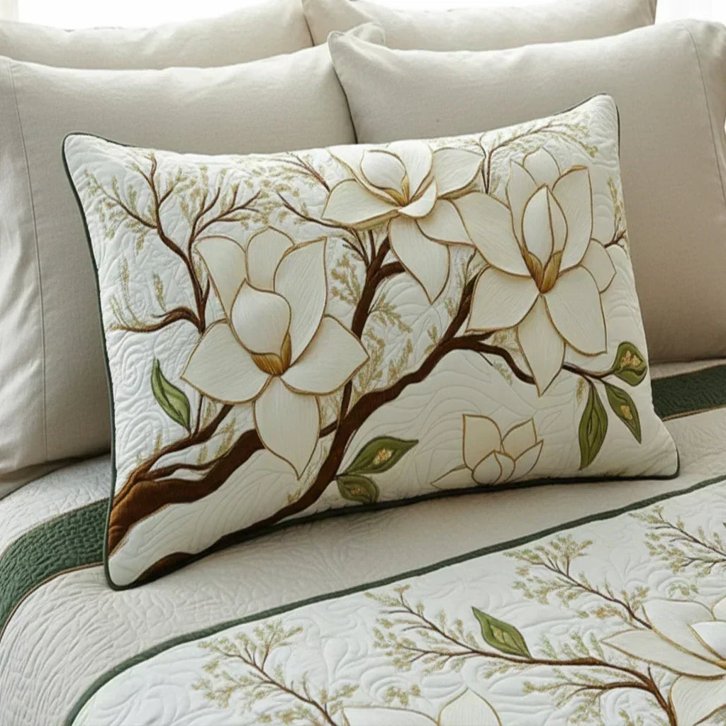 Padded Pillow Cover - Magnolia Bloom