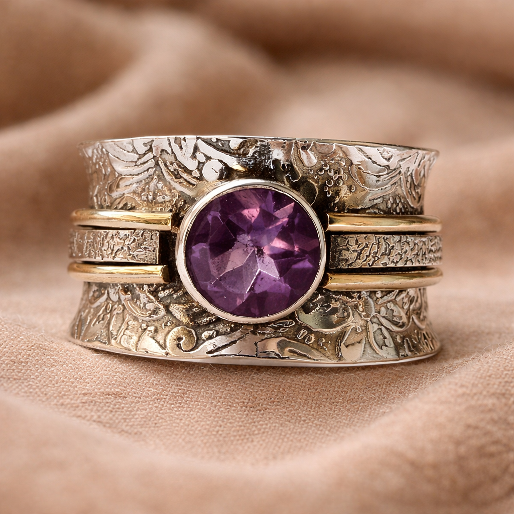 Meditation Ring with Bohemian Crystal