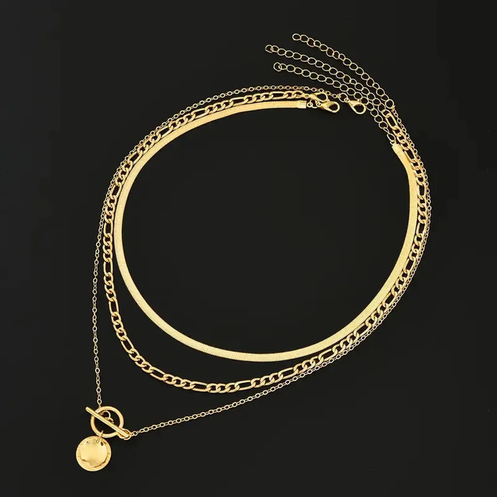 Layered Necklace with Coins