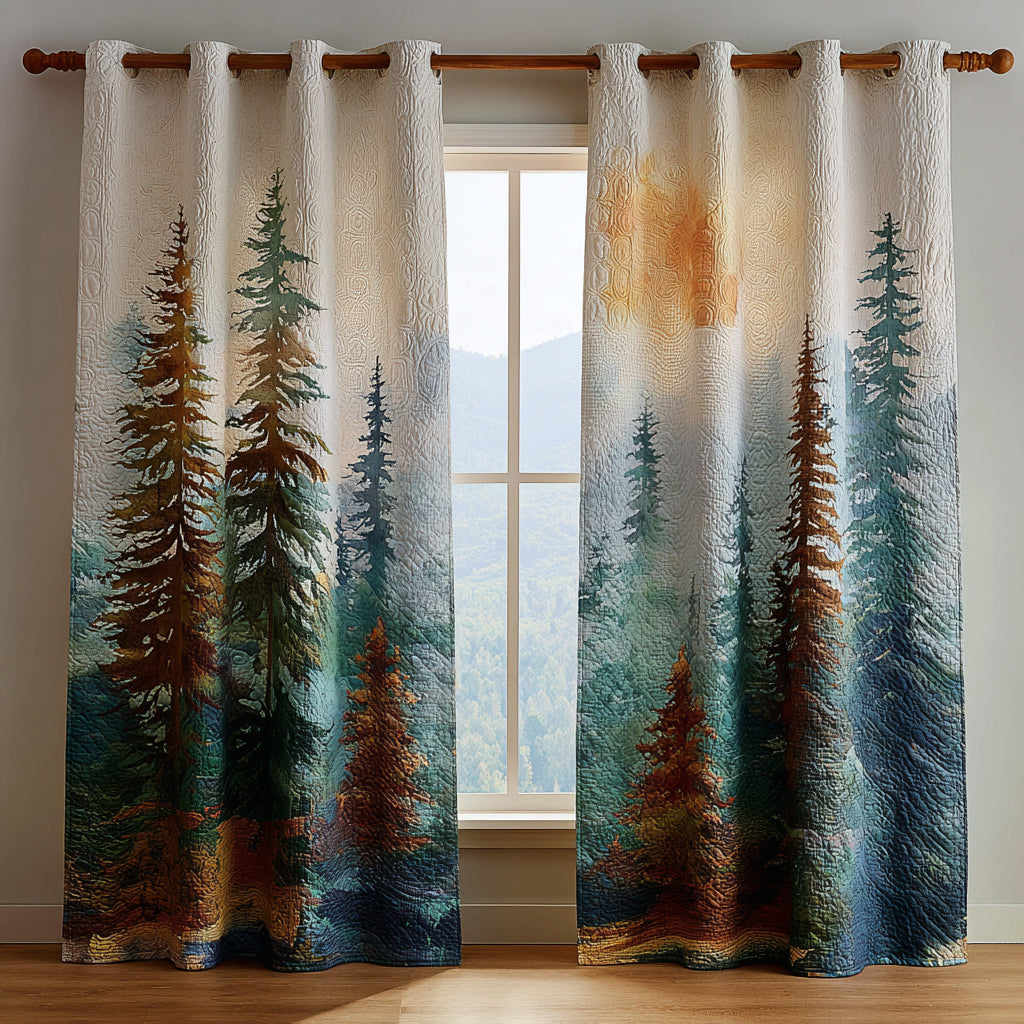 Quilted Curtains – Misty Woods