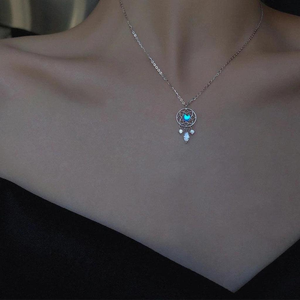 Moon Necklace “Dreamcatcher” with Crystal