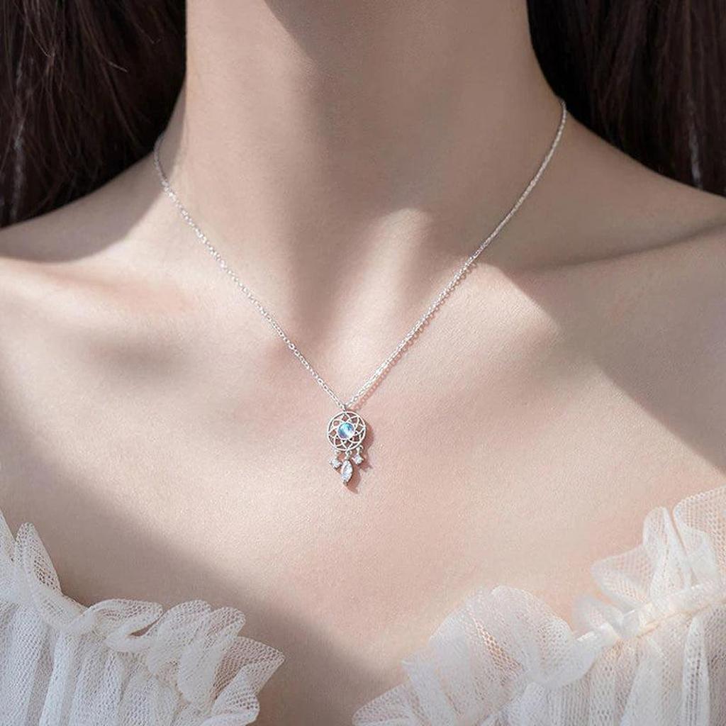Moon Necklace “Dreamcatcher” with Crystal