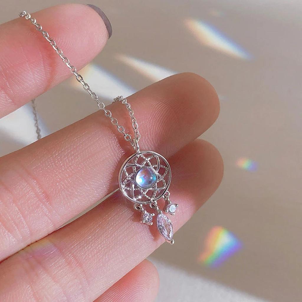 Moon Necklace “Dreamcatcher” with Crystal