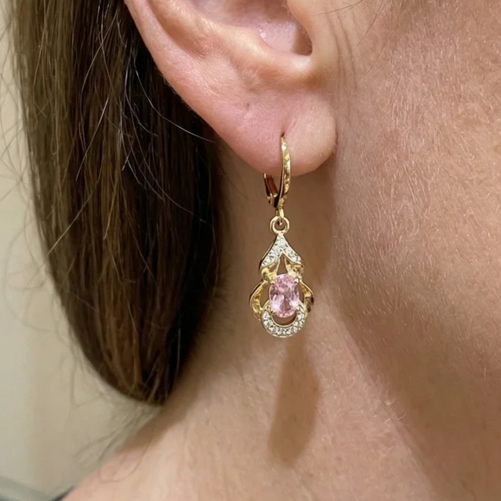 Drop Earrings “Moonlight Rosé” | Gold