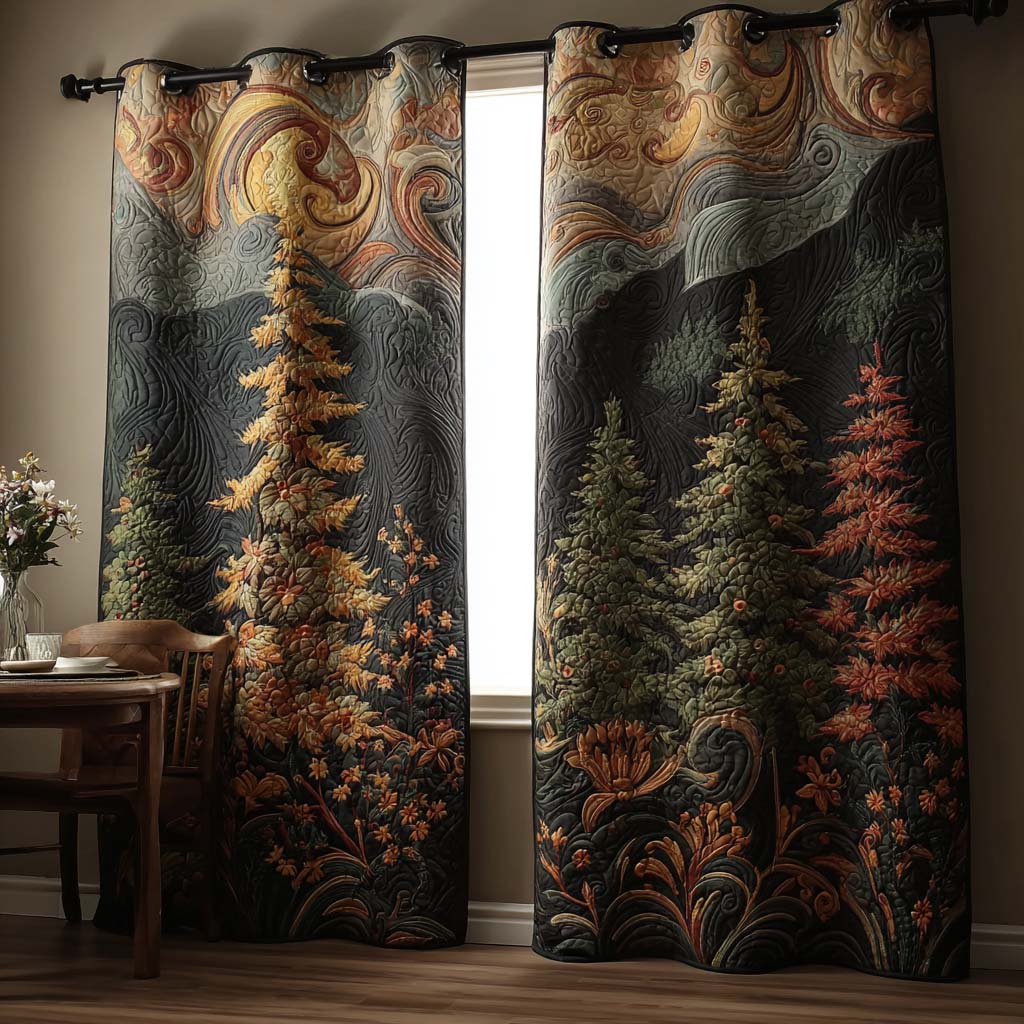 Quilted Curtains – Moonlit Pine