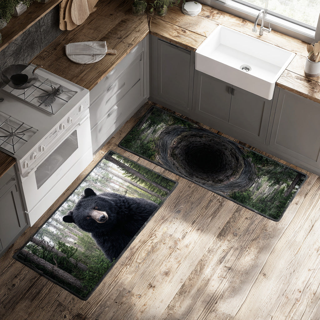 Non-Slip Kitchen Rug with Wild Mountain Landscape
