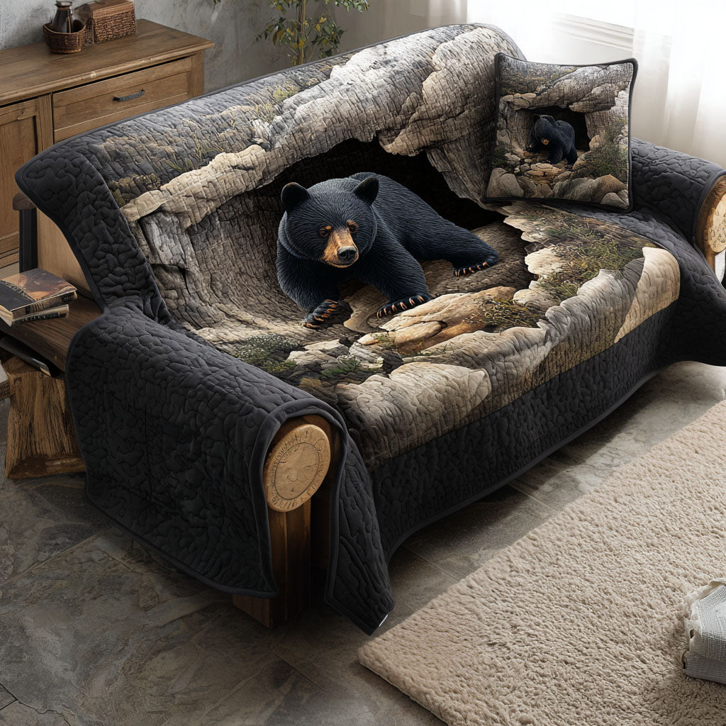 Quilted Sofa Cover – Padded Sofa Cover with Mountain Shadows