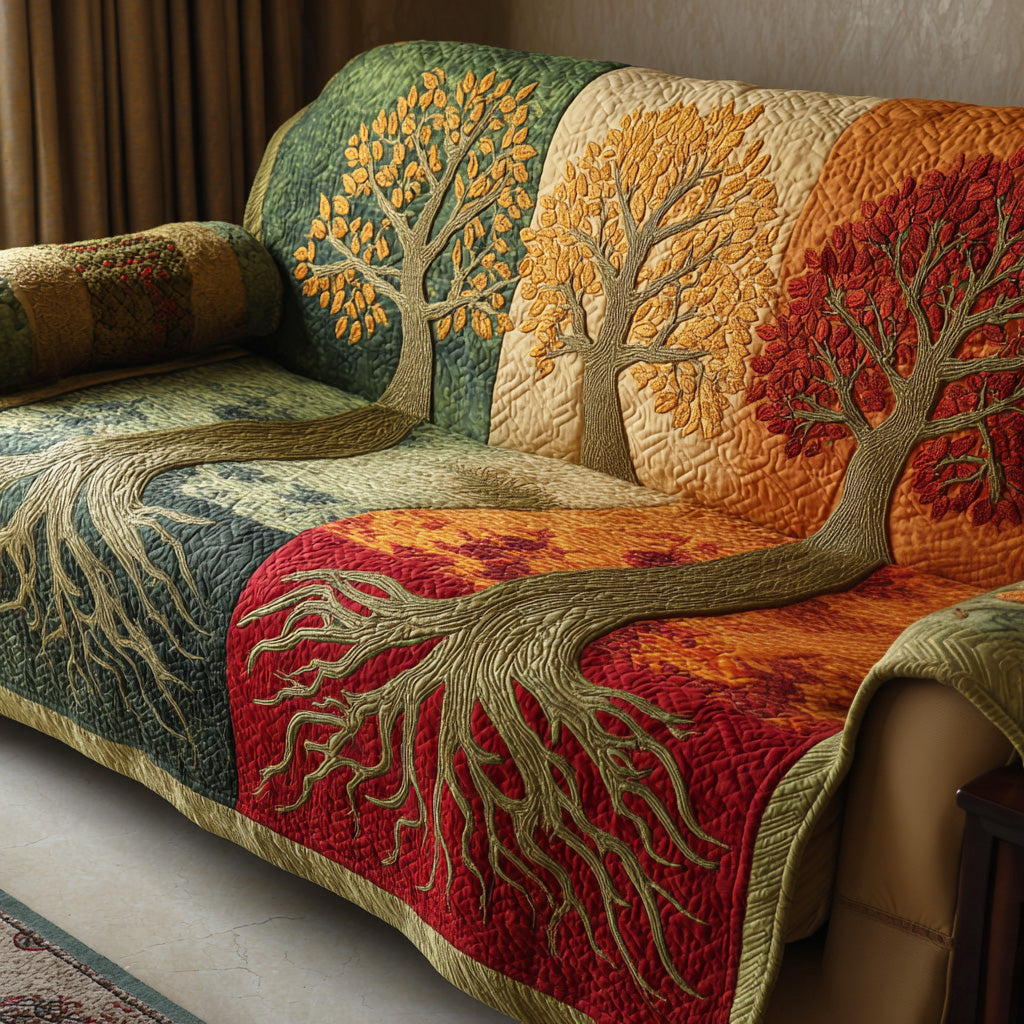 Quilted Sofa Cover – with Tree of Life